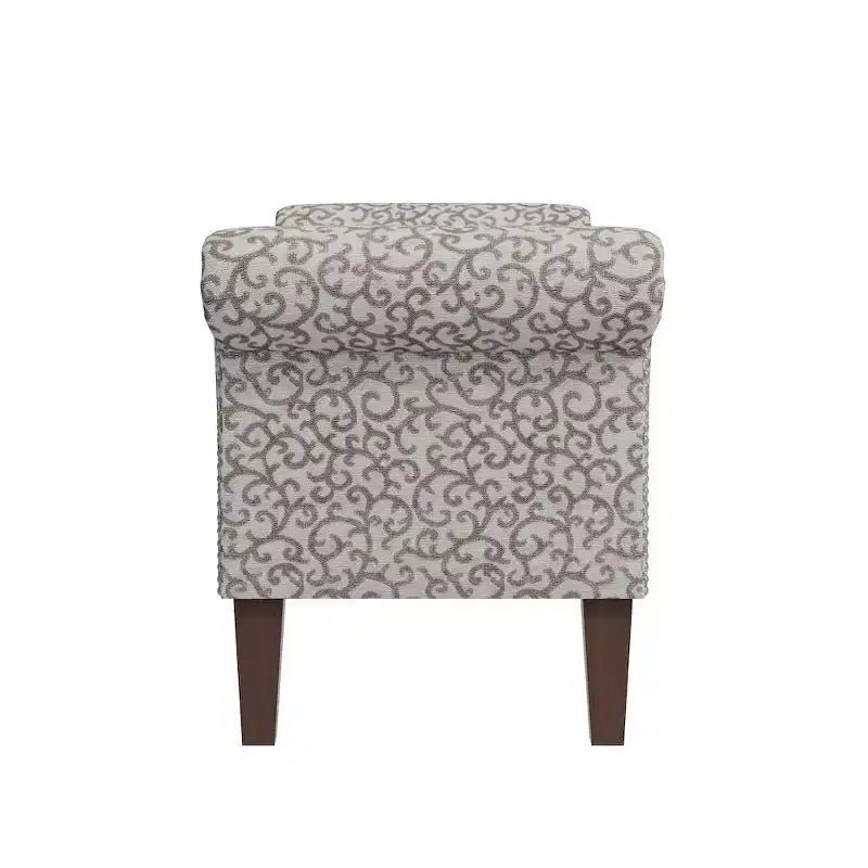 Rolled Arm Storage Ottoman Bench