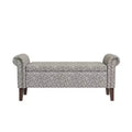 Rolled Arm Storage Ottoman Bench