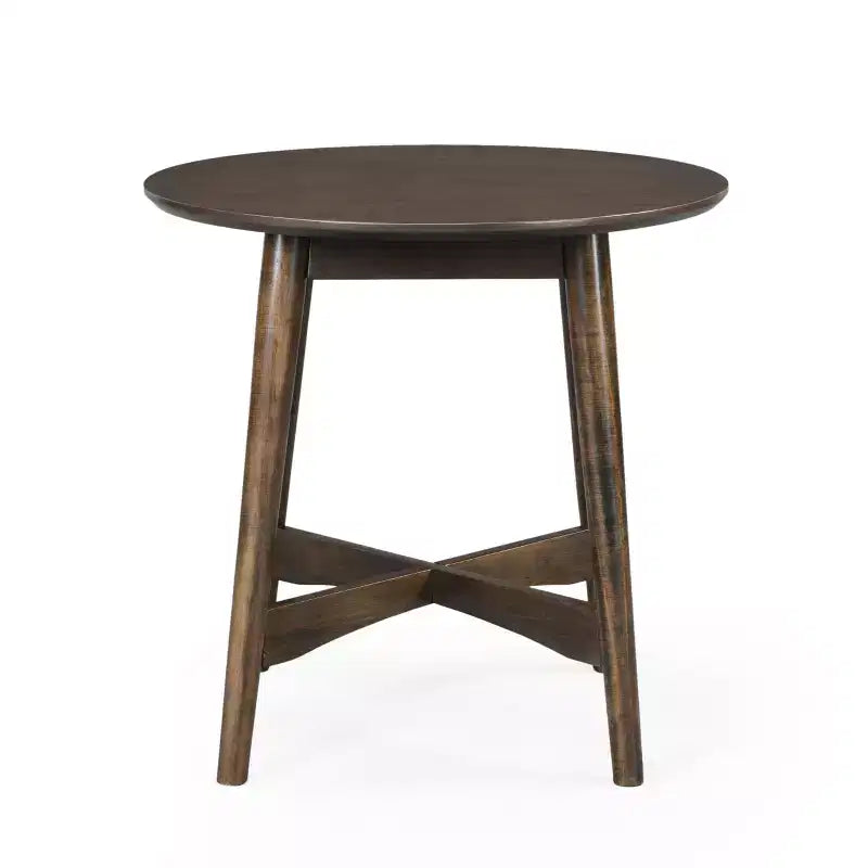 Mid-Century Modern Wood Round End Table