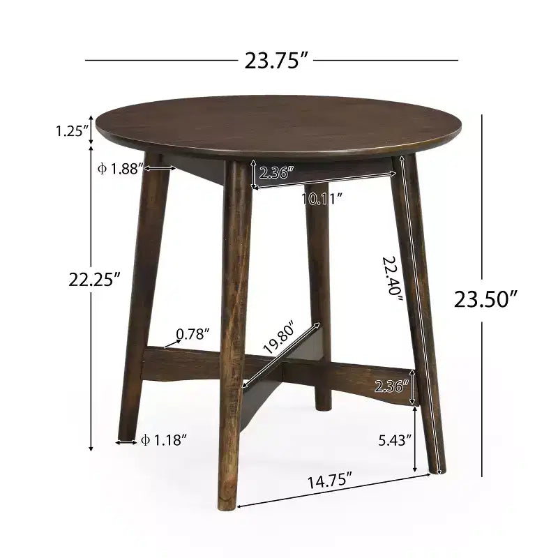 Mid-Century Modern Wood Round End Table