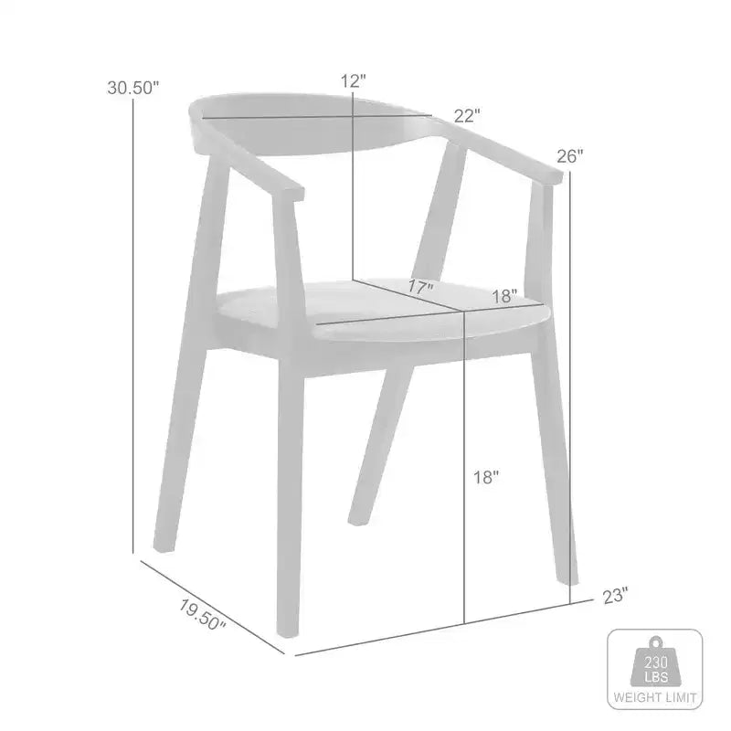 Santana Wood Dining Chair - Set of 2