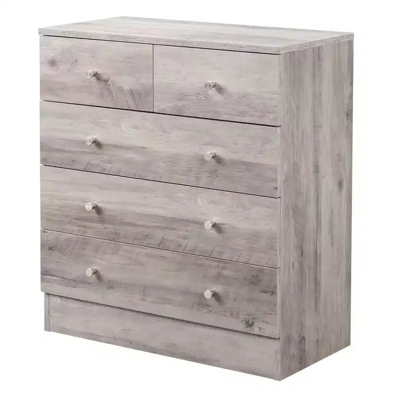 5-Drawer Grey Chest of Drawers, 25.98 in. W