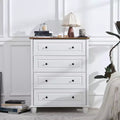 MAYEERTY Modern Storage Cabinet with 4 Drawers Tall Wood for Living Room Hallway Ivory White