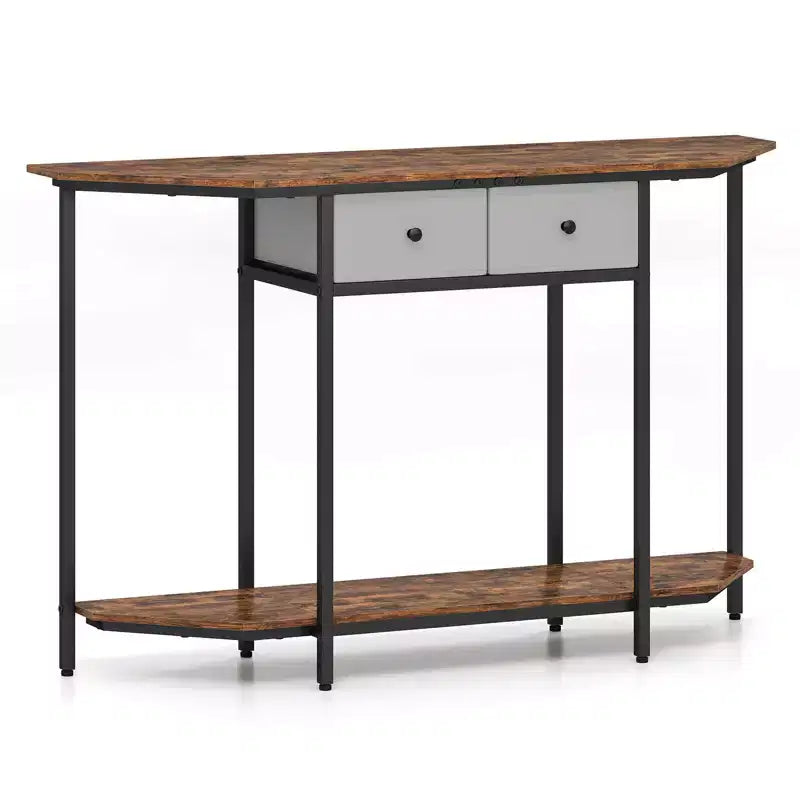 Costway 51 Console Table with 2 Drawers Open Storage Shelf 2-Tier Entryway Table