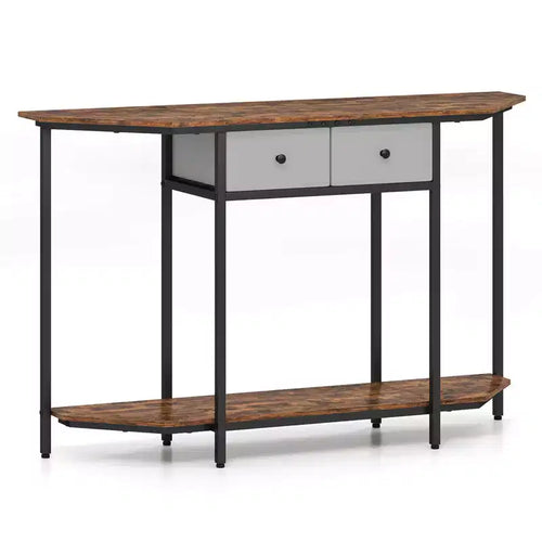 Costway 51 Console Table with 2 Drawers Open Storage Shelf 2-Tier Entryway Table
