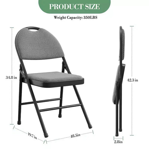 4 Pack Folding Chairs with Padded Seat