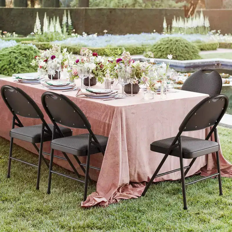 4 Pack Folding Chairs with Padded Seat