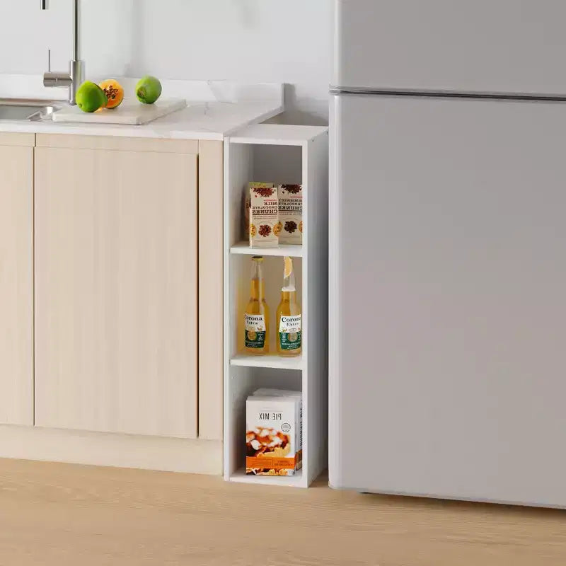 3-Tier Narrow Bookcase with Adjustable Shelf