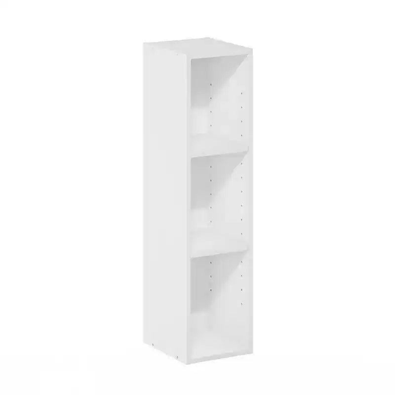 3-Tier Narrow Bookcase with Adjustable Shelf
