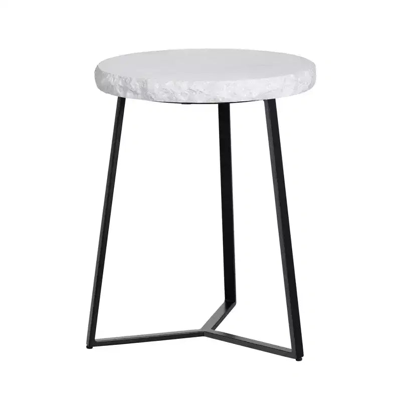 Crestview Collection Round Black Marble Accent_End Table