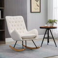 Tufted Wingback Rocking Chair with Padded Seat and Armrests
