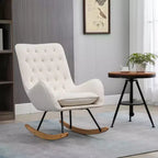 Poltrona a dondolo Tufted Wingback con sedile e braccioli imbottiti