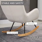 Poltrona a dondolo Tufted Wingback con sedile e braccioli imbottiti