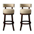 Royal Hampton Contemporary 24Barstool With linen Cushion, Beige Finish, Set of 2