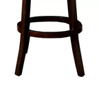 Sgabello da bar rotondo imbottito con struttura in legno, beige, set da 2