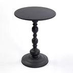 Tavolino Rotondo in Metallo con Base Stile Vintage
