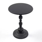 Tavolino Rotondo in Metallo con Base Stile Vintage