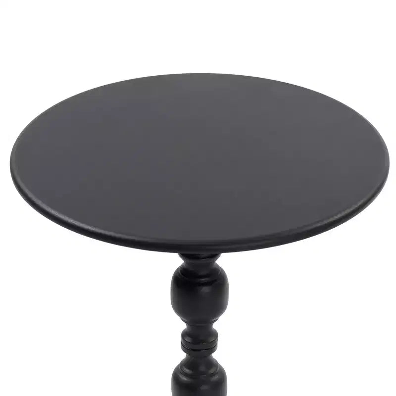 Round Metal Side Table with Vintage-Style Base