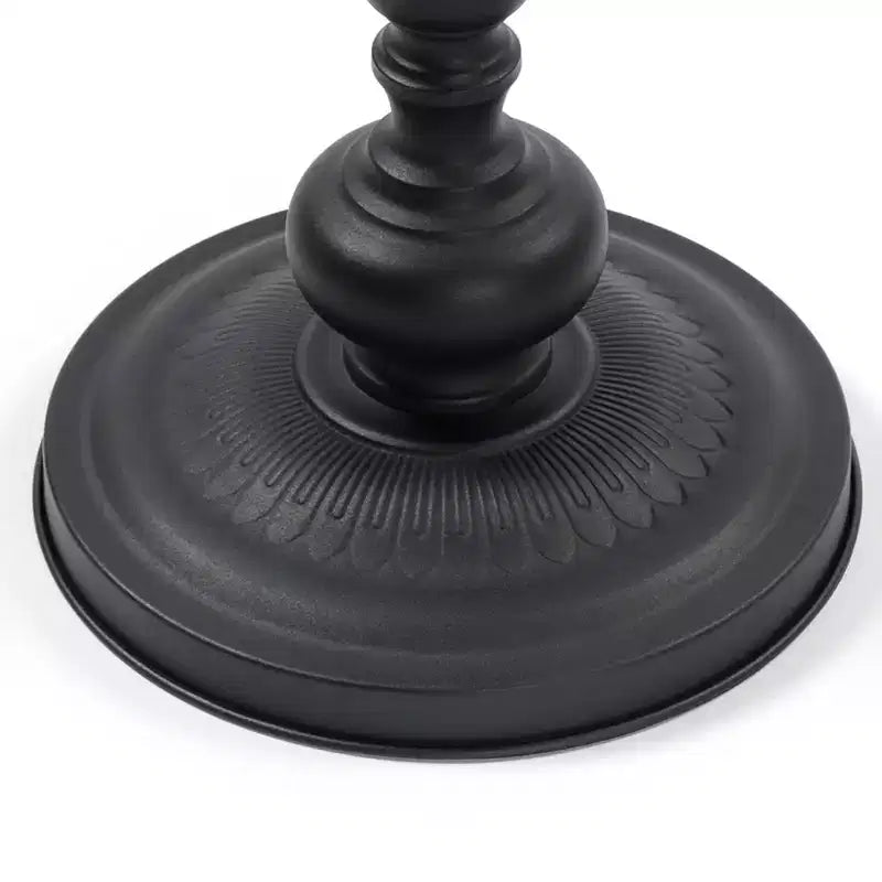 Round Metal Side Table with Vintage-Style Base