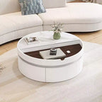 29.5 Modern Round Lift-Top Coffee Table with Storage, Compact Center Table for Small Living Rooms or Apartments - Panipeachy