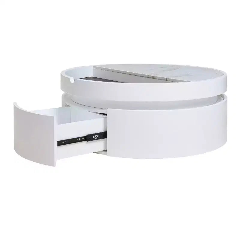 29.5" Round Lift-Top Coffee Table with Storage and Drawer