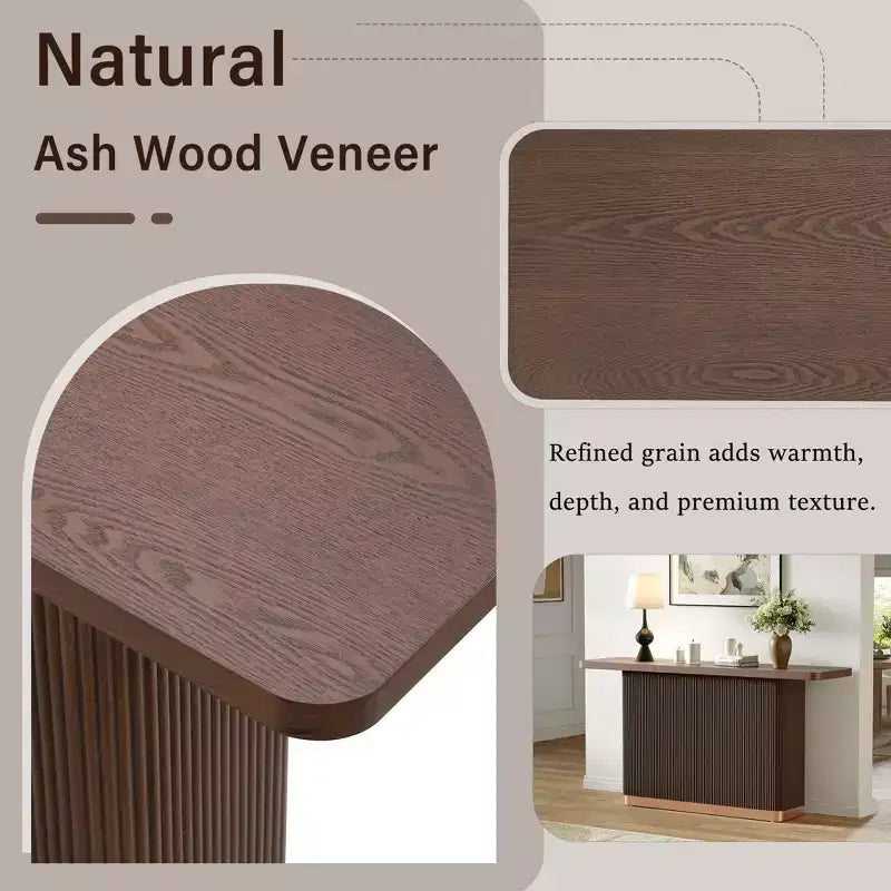 Modern Console Table with Fluted Base