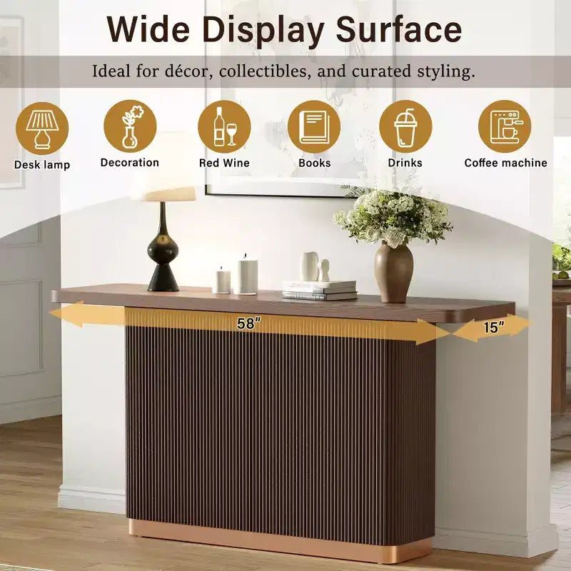 Modern Console Table with Fluted Base