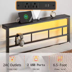Telaio letto singolo con luci LED e stazione di ricarica