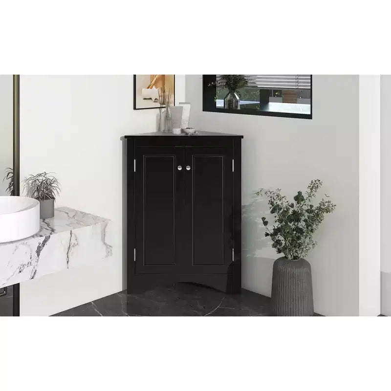 Triangle Corner Bathroom Cabinet with Adjustable Shelves