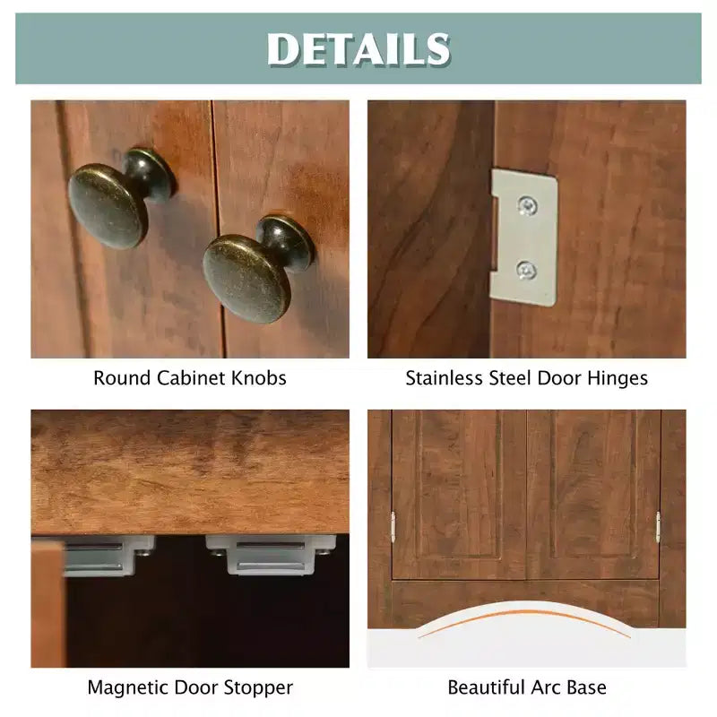 Triangle Corner Bathroom Cabinet with Adjustable Shelves