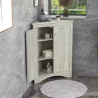 Mobile angolare da bagno a triangolo con ripiani regolabili