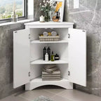 Mobile angolare da bagno a triangolo con ripiani regolabili