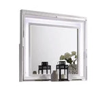 Specchio da toeletta a LED con cornice in legno, 47 pollici bianco