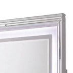 Specchio da toeletta a LED con cornice in legno, 47 pollici bianco
