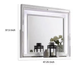 Specchio da toeletta a LED con cornice in legno, 47 pollici bianco