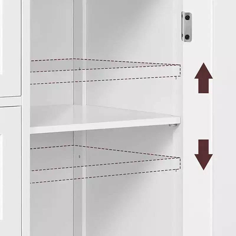 4-Drawer Floor Storage Cabinet with Single-Door Cupboard
