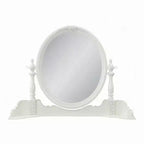 Specchio da Toilette 35x48 Legno Bianco Bordo Smussato Floreale