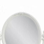 Specchio da Toilette 35x48 Legno Bianco Bordo Smussato Floreale