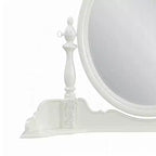 Specchio da Toilette 35x48 Legno Bianco Bordo Smussato Floreale