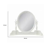 Specchio da Toilette 35x48 Legno Bianco Bordo Smussato Floreale