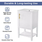 Mobile bagno da 50 cm con lavabo, anta con chiusura ammortizzata, portaoggetti e ripiano a giorno