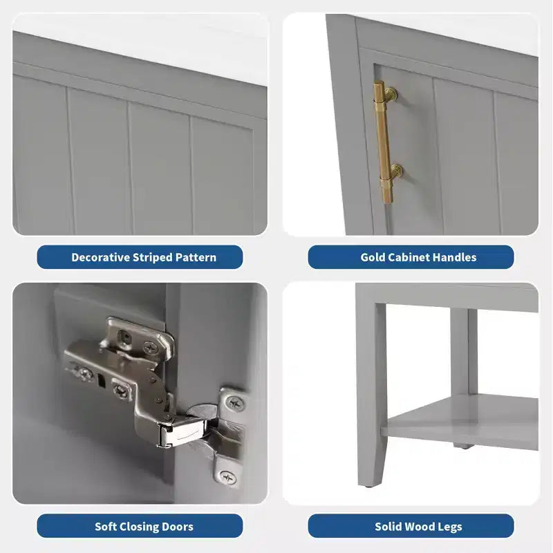 20 Inch Bathroom Vanity with Sink, Soft-Close Door, Storage Rack and Open Shelf