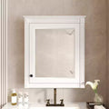 MAYEERTY 27 Wall Mounted Bathroom Storage Cabinet with Mirror Medicine Cabinet with Height Adjustable Shelf White
