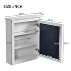 Pensile da Bagno 27 Pollici con Specchio e Mensola Regolabile, Bianco