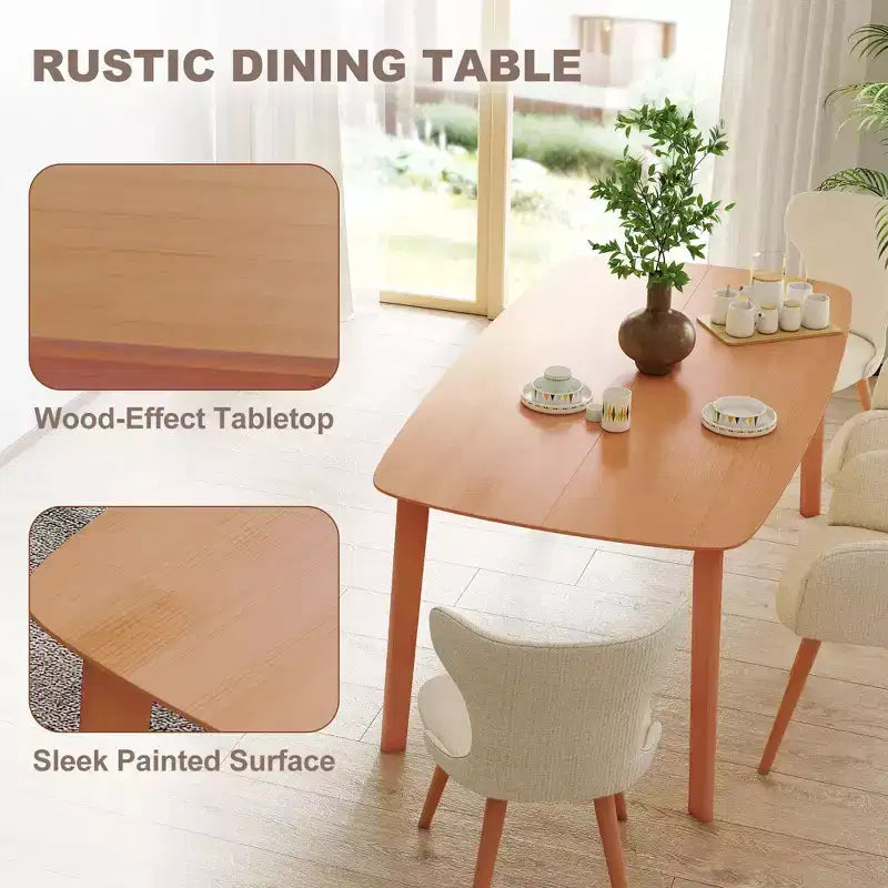Solid Wood Dining Table, Rectangular Kitchen Table for Dining Room