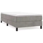 Base letto a piattaforma Twin XL con rivestimento in velluto, grigio chiaro