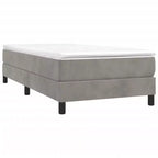 Base letto a piattaforma Twin XL con rivestimento in velluto, grigio chiaro