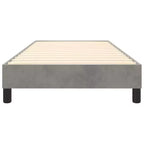 Base letto a piattaforma Twin XL con rivestimento in velluto, grigio chiaro