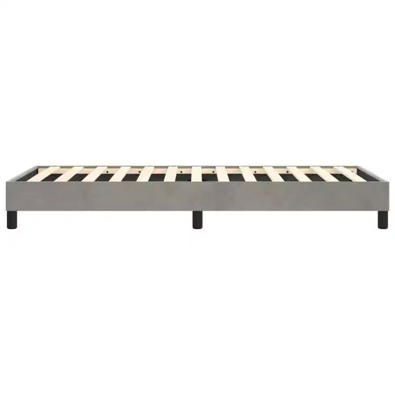 Twin XL Platform Bed Frame with Velvet Upholstery, Light Gray
