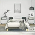 Bed Frame With Headboard Dark Grey 100% Polyester Twin XL